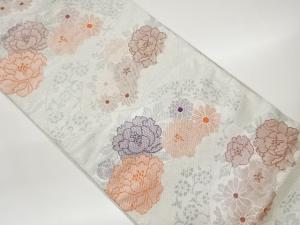 佐賀錦地紙に花々模様織出し袋帯